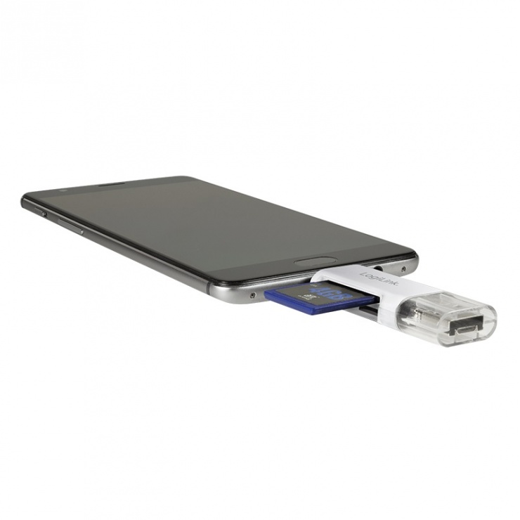 Imagine Cititor de carduri USB-C/USB-A/micro USB-B la SD/micro SD/MMC, Logilink CR0041